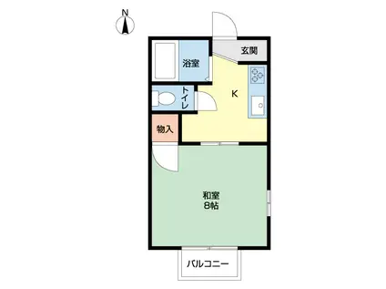 プチキャロットハイツ(1K/1階)の間取り写真