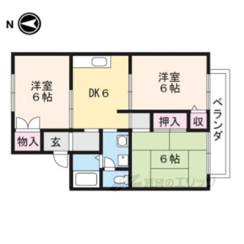セジュールYA(3DK/2階)の間取り写真