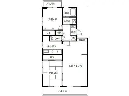 コーポ第3みどり台(2LDK/1階)の間取り写真