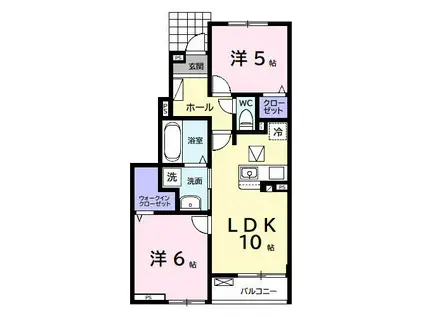 コンフォート アークA(2LDK/1階)の間取り写真