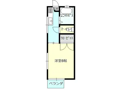 ユーハイツ(1K/2階)の間取り写真