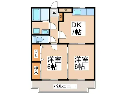 アシスト上田マンション(2DK/3階)の間取り写真