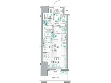 デュオステージ横濱桜木町(1LDK/9階)の間取り写真