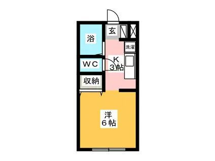 ルネッサンス 向ヶ丘 94(ワンルーム/2階)の間取り写真