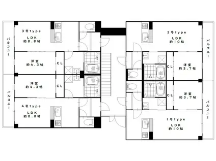 THE COLOR RESIDENCE(2LDK/1階)の間取り写真