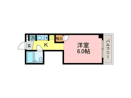 全京都ハウジング壱番館(ワンルーム/4階)の間取り写真