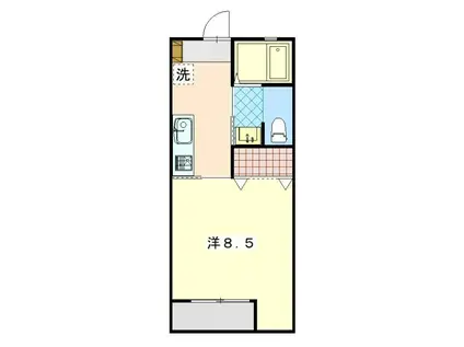 パーク城西(1K/1階)の間取り写真