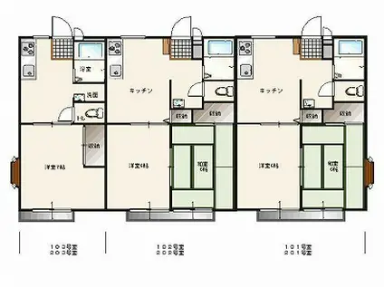 プリオールYOSHIDA A(1DK/1階)の間取り写真