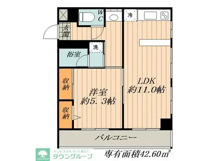 A&S KATO K-I B棟(1LDK/2階)の間取り写真