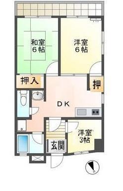 花園ハイツ(3DK/2階)の間取り写真