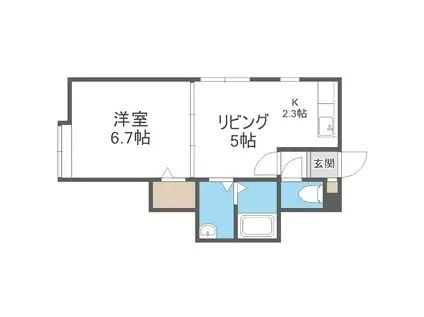 AMAPOLA II(1DK/2階)の間取り写真