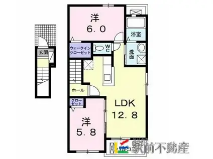 アバンツァートII(2LDK/2階)の間取り写真