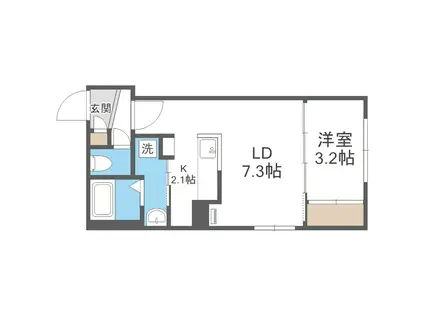 OLIVE(1LDK/2階)の間取り写真