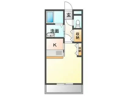 谷上平和荘(ワンルーム/1階)の間取り写真