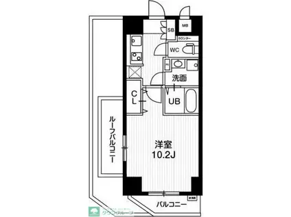 N-STAGE亀戸II(1K/7階)の間取り写真