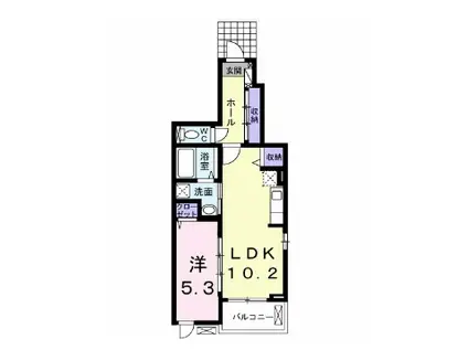 サンシャイン東山(1LDK/1階)の間取り写真