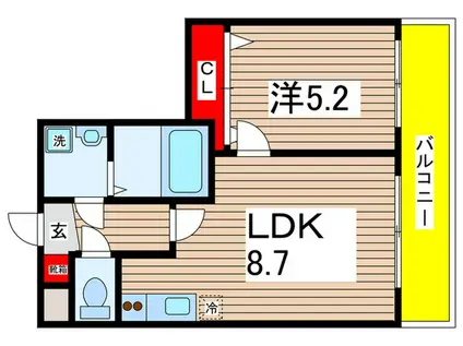 アイリスコート(1LDK/2階)の間取り写真