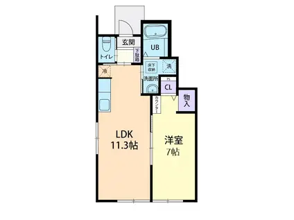 GRACIEUXなみき(1LDK/1階)の間取り写真