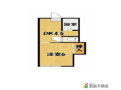 レジデンス古賀(1K/2階)の間取り写真