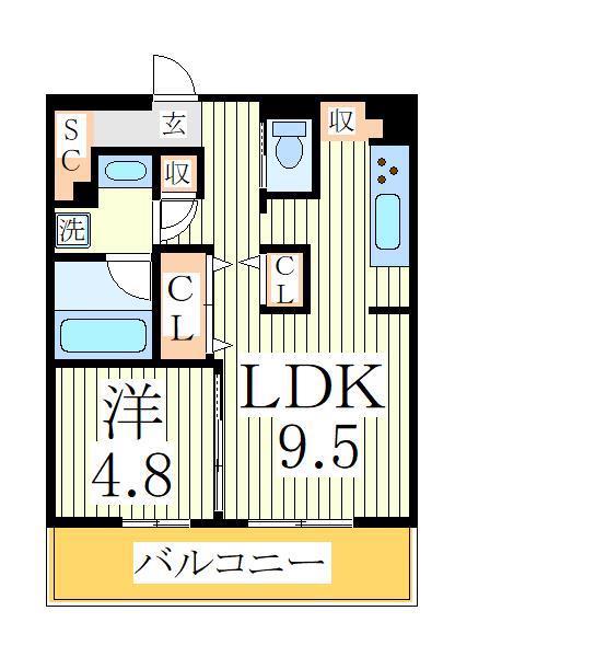 ART RESIDENCE IN KASHIWA-NO-HA(1LDK/2階)の間取り写真