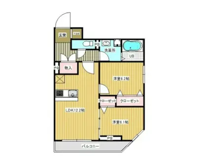 RAIN PALACE(2LDK/4階)の間取り写真