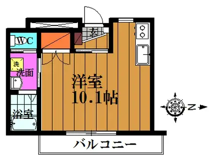 TKマンションV(ワンルーム/2階)の間取り写真