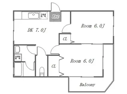 第一ゼルコバ(2DK/2階)の間取り写真