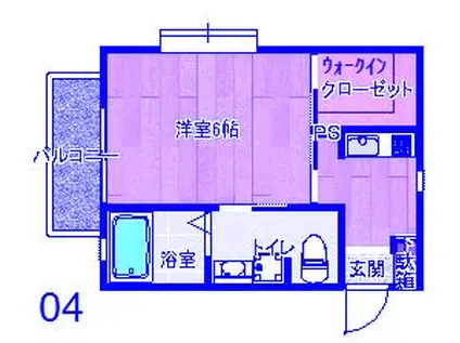 キャンバスK(1K/1階)の間取り写真