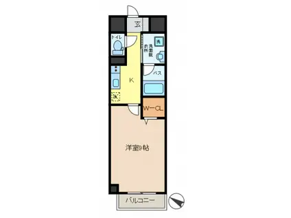 ケイ・ヴィラージュ(1K/6階)の間取り写真
