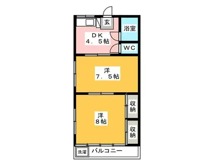 コーポ聖(2K/2階)の間取り写真