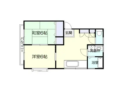 ミラドール大明(2DK/1階)の間取り写真