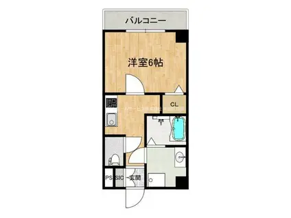 グランパシフィック清水丘(1K/5階)の間取り写真