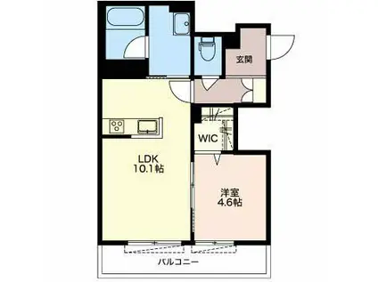 BELL FLEUR(1LDK/1階)の間取り写真