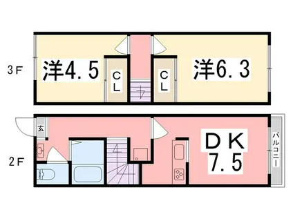 スマイルMASAGO(2DK/2階)の間取り写真