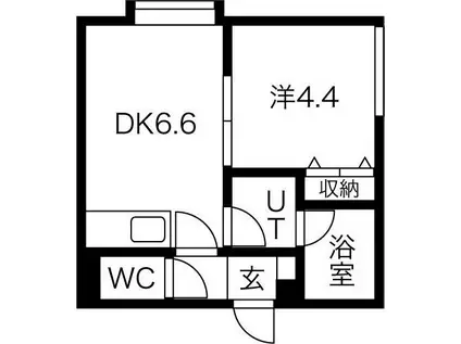 メゾン・ド・クレッシェンド(1DK/3階)の間取り写真