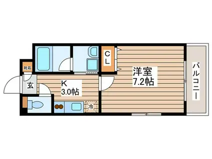 ハイデンスヌクイ(1K/1階)の間取り写真