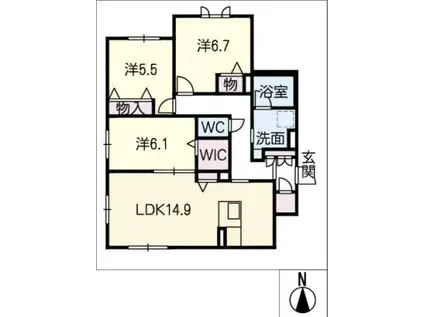 BUENASUERTE(3LDK/1階)の間取り写真