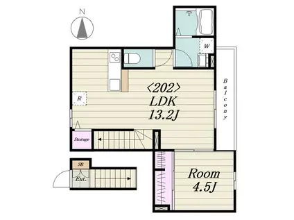 MAISON LUMIE´RE(1LDK/2階)の間取り写真