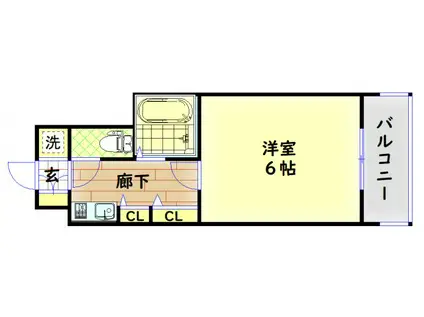 エステムコート大阪城南(1K/8階)の間取り写真