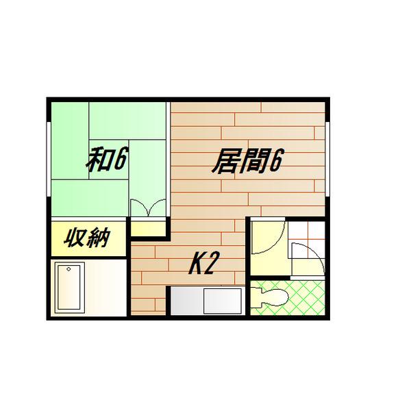 第2サクライコーポ(1DK/2階)の間取り写真