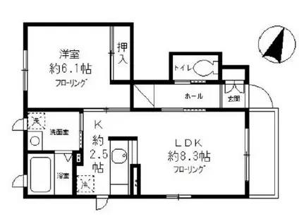チェレスタ笹塚(1LDK/1階)の間取り写真