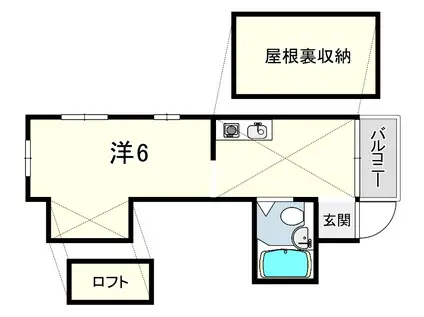 リリー・ベル(ワンルーム/2階)の間取り写真
