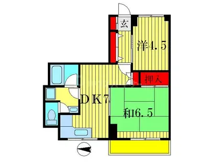 柴又第1STマンション(2DK/5階)の間取り写真