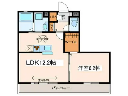 RICHESSE DWELL 溝(1LDK/1階)の間取り写真