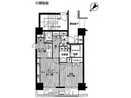 築地 楽器可 高層階 1LDK(1LDK/11階)の間取り写真