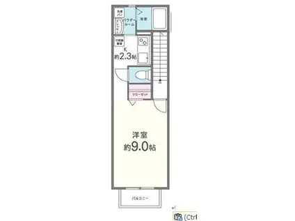 シュエット(1K/2階)の間取り写真