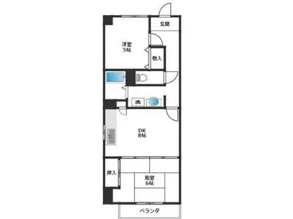 サン・エステート・アカオ(2DK/7階)の間取り写真