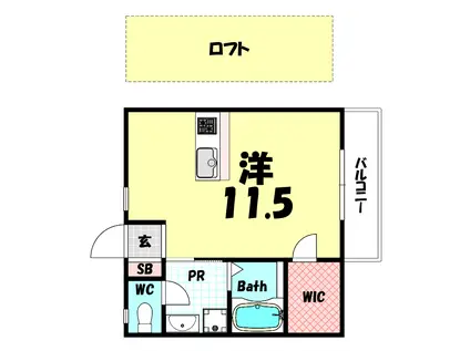 ルミエール(1K/2階)の間取り写真