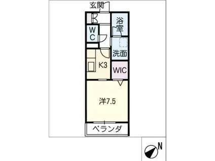 リオリエント芝田(1K/3階)の間取り写真