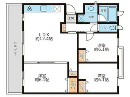 KENZO HAUS洋光台(3LDK/2階)の間取り写真